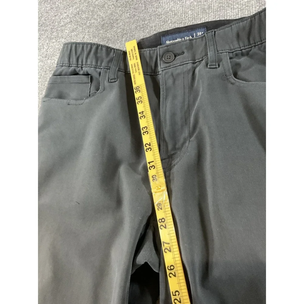 Abercrombie & Fitch Pants Mens 34x32 Black Stretch Chino Slim Straight Casual Dr